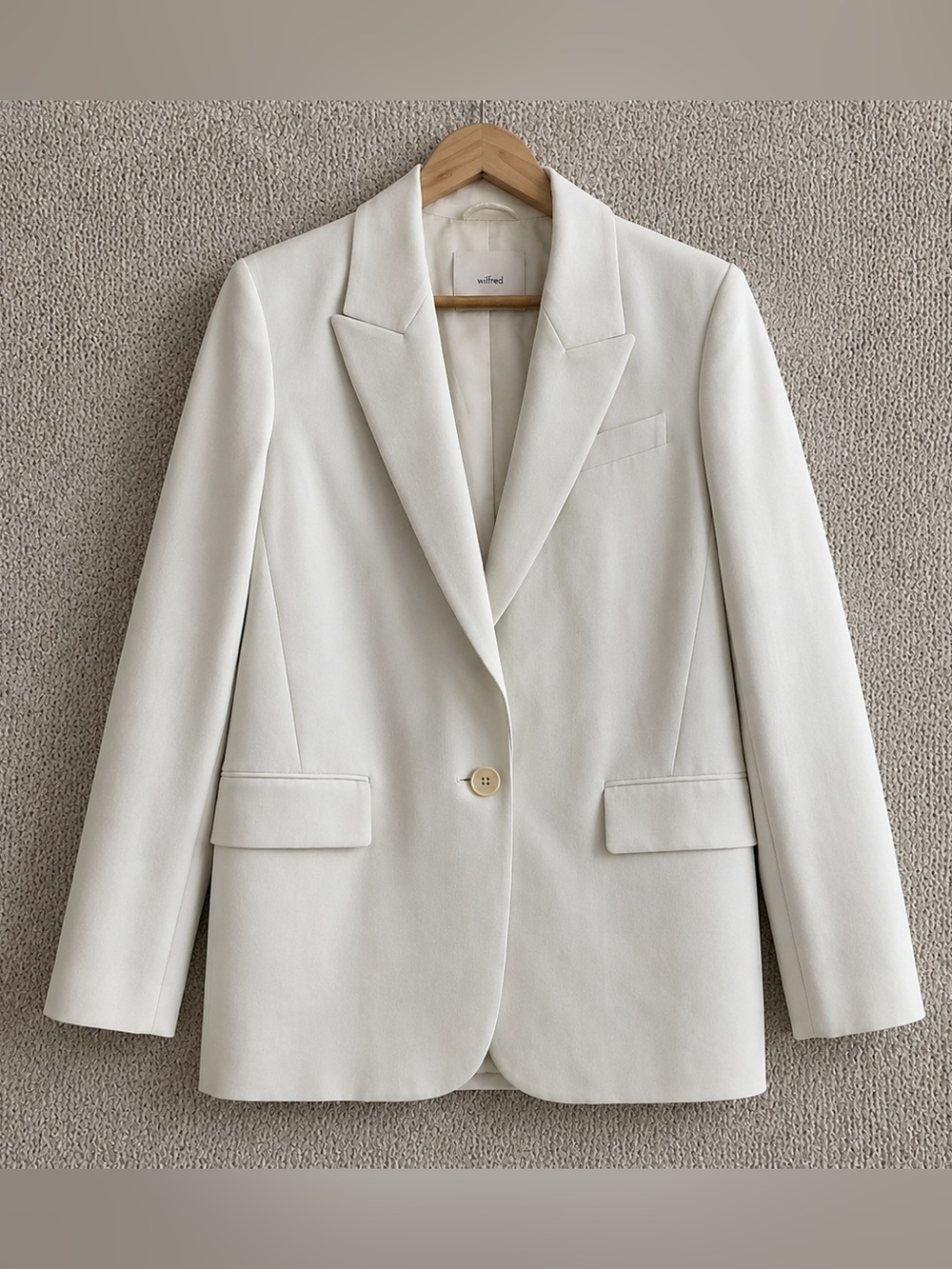 Aritzia Wilfred Women’s Ivory Single Button Tailored Blazer Size S